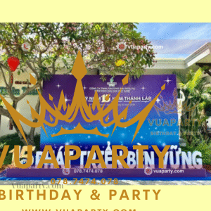 Dịch vụ trang trí backdrop kỷ niệm ngày thành lập công ty tại Vua Party