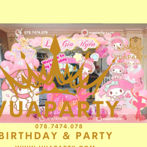 Mẫu thiết kế trang trí sinh nhật bé gái chủ đề Melody do Vua Party thiết kế