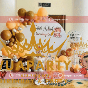 Trang trí thôi nôi bé trai Dĩnh Dĩnh, Mẫu trang trí thôi nôi bé trai tuổi hổ tại Vua Party