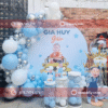 Trang trí thôi nôi bé Gia Huy với tone màu xanh pastel