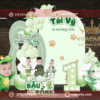 MẪU TRANG TRÍ THÔI NÔI BÉ TRAI TUỔI RỒNG 03 TONE XANH LÁ