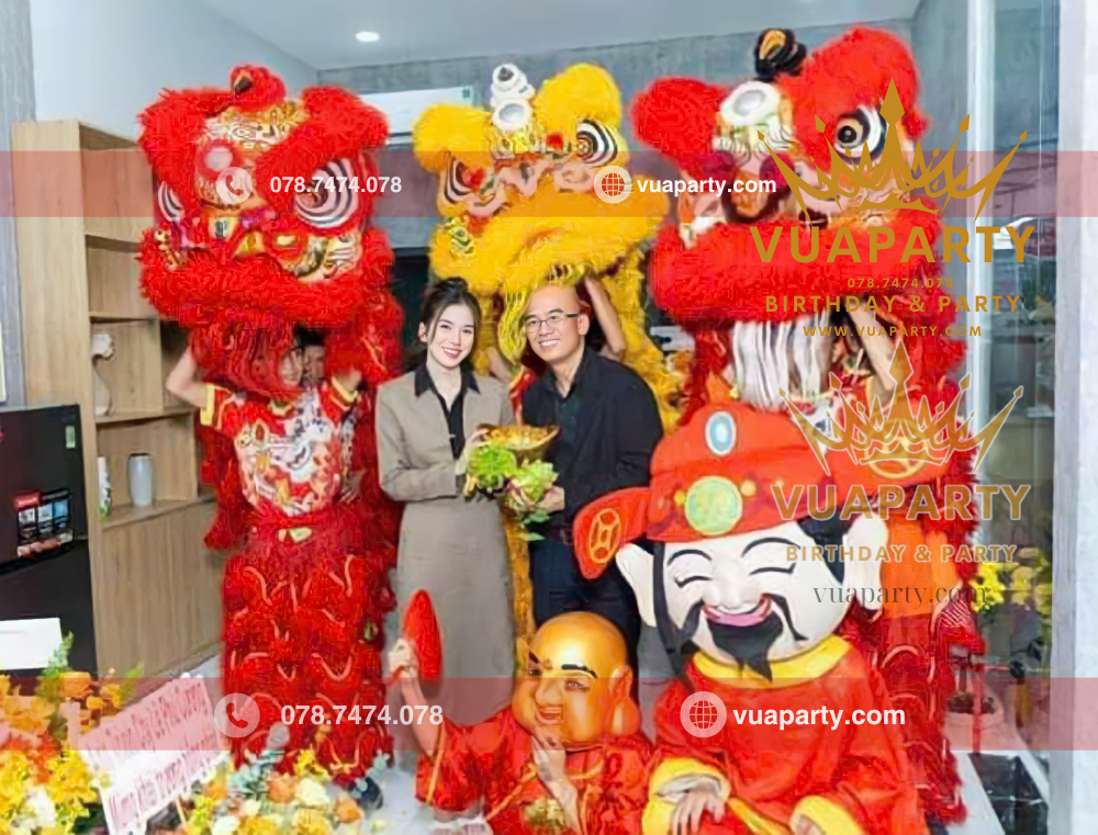 Vua Party cung cấp dịch vụ Múa lân khai trương theo yêu cầu về số lượng lân trống trọn gói tại HCM