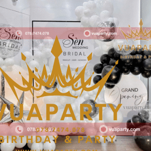 Dịch vụ Trang trí khai trương theo phong cách hiện đại với tone màu trendy do Vua Party cung cấp