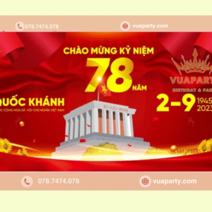 Mẫu background 2-9 với hình ảnh cờ đỏ và Lăng Bác