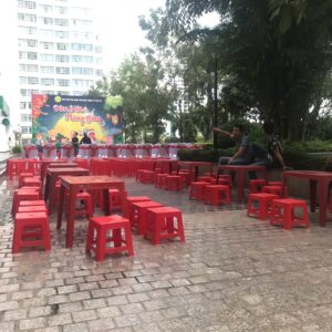 Cho thuê ghế nhựa không dựa chân thấp