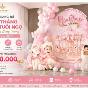 Giá tham khảo mẫu trang trí đầy tháng bé gái tuổi ngọ tone hồng
