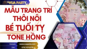 TOP MẪU TRANG TRÍ THÔI NÔI BÉ GÁI TUỔI TỴ TONE HỒNG ĐẸP 2026