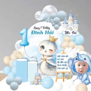 Mẫu thiết kế trang trí thôi nôi bé trai tuổi Rắn Đình Hải