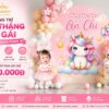 Trang trí đầy tháng bé gái chủ đề ngựa Pony