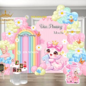 Mẫu thiết kế thôi nôi bé gái tuổi Tỵ theo các tone màu pastel