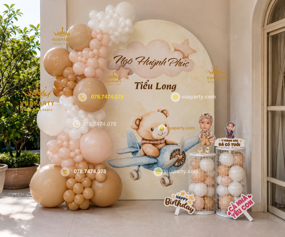 Trang trí thôi nôi chủ đề Gấu Teddy Hàn Quốc
