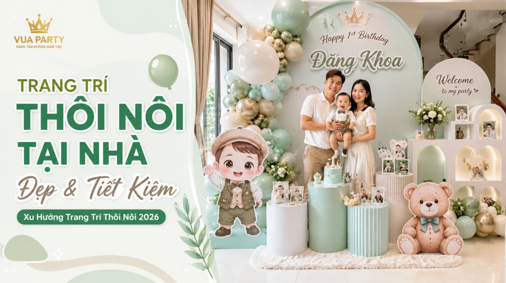 Trang trí thôi nôi tại nhà đẹp tiết kiệm